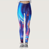 Futuristische Leggings | Neon Skyline Vibes (Voorkant)