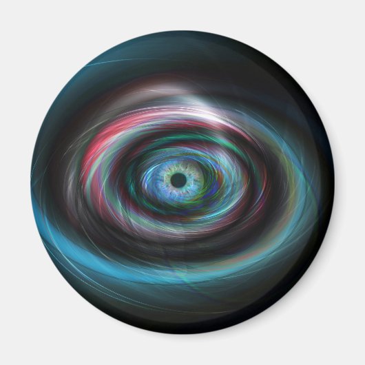 Futuristische lichtsporen oog magneet (Voorkant)