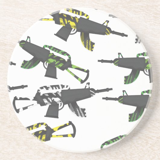 Futuristische machine-Pistool Zandsteen Onderzetter (Voorkant)