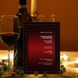 Futuristische Maroon Polygon Shape Patroon Bruilof Kaart