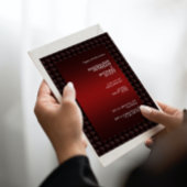 Futuristische Maroon Polygon Shape Patroon Bruilof Kaart