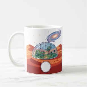 Futuristische Mars Kolonie Ruimte Bio Koepel Moder Koffiemok