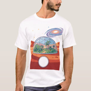 Futuristische Mars Kolonie Ruimte Bio Koepel Moder T-shirt