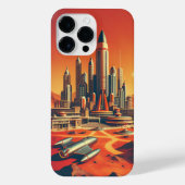 Futuristische Marsstad Mid-Century Modern Design iPhone Hoesje (Achterkant)