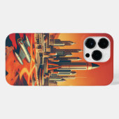 Futuristische Marsstad Mid-Century Modern Design iPhone Hoesje (Achterkant horizontaal)