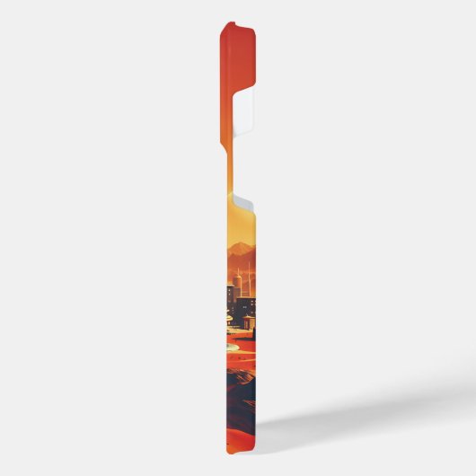 Futuristische Marsstad Mid-Century Modern Design iPhone Hoesje (Linkerkant)