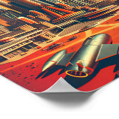 Futuristische Martian City Poster Mid-Century Styl (Hoek)