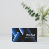 Futuristische metalen chroom driehoeken | Modern Visitekaartje (Staand voorkant)