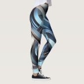 Futuristische Metallic Abstracte Vrouwen Leggings (Rechts)