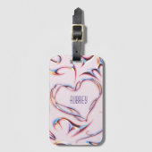 Futuristische Metallic Voeg naam toe Cyberpunk har Bagagelabel (Voorkant (verticaal))