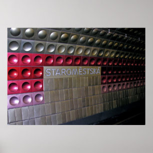 Futuristische metro, Praag Poster