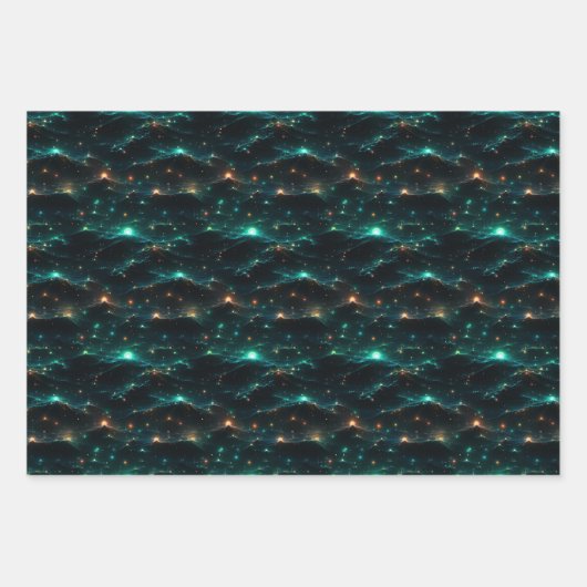 Futuristische Metropolis Aurora: 3D City Design Inpakpapier Vel (Voorkant 2)