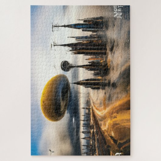 Futuristische metropool Jigzaag Puzzle Legpuzzel (Verticaal)