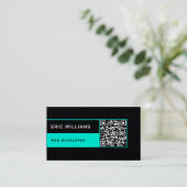 Futuristische minimale stijl met QR-code Visitekaartje (Staand voorkant)