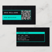 Futuristische minimale stijl met QR-code Visitekaartje (Voorkant / Achterkant)