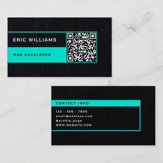 Futuristische minimale stijl met QR-code Visitekaartje (Voorkant / Achterkant)