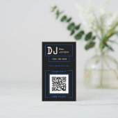 Futuristische minimalistische zwarte en blauwe kle visitekaartje (Staand voorkant)