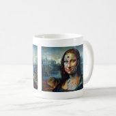 Futuristische Mona Lisa AI Kunst Mok (Voorkant rechts)