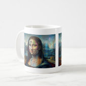 Futuristische Mona Lisa AI Kunst Mok (Voorkant links)