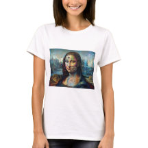 Futuristische Mona Lisa Dames T-Shirt