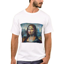 Futuristische Mona Lisa Heren T-shirt