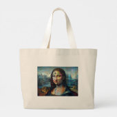Futuristische Mona Lisa Jumbo Tote Tas (Achterkant)