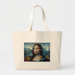 Futuristische Mona Lisa Jumbo Tote Tas