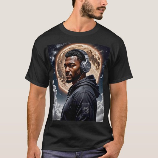 Futuristische Moon Vibes Art T-shirt (Voorkant)