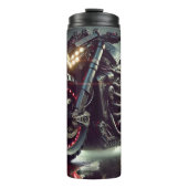 Futuristische motorfiets met LED-verlichting Thermosbeker (Voorkant)