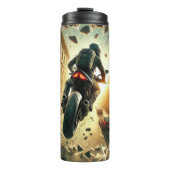 Futuristische motorfiets met LED-verlichting Thermosbeker (Voorkant)