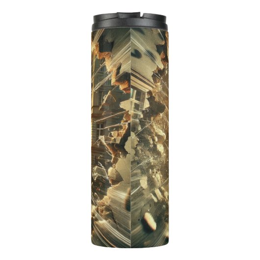 Futuristische motorfiets met LED-verlichting Thermosbeker (Achterkant)