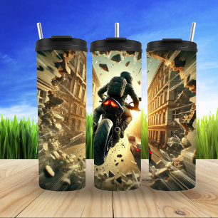 Futuristische motorfiets met LED-verlichting Thermosbeker