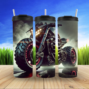 Futuristische motorfiets met LED-verlichting Thermosbeker