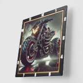 Futuristische motorfiets met LED-verlichting Vierkante Klok (Hoek)