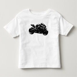 Futuristische motorfiets zwart-wit vector kinder shirts