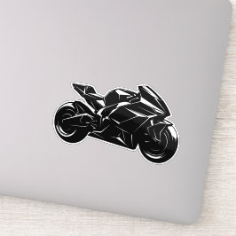 Futuristische motorfiets zwart-wit vector sticker
