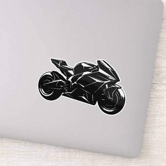 Futuristische motorfiets zwart-wit vector sticker (Detail)