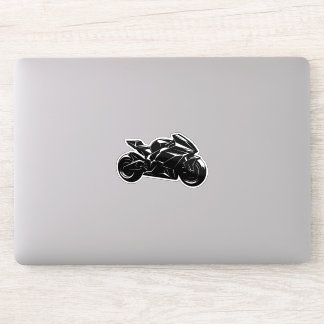 Futuristische motorfiets zwart-wit vector sticker