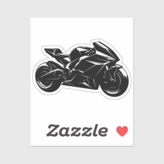 Futuristische motorfiets zwart-wit vector sticker