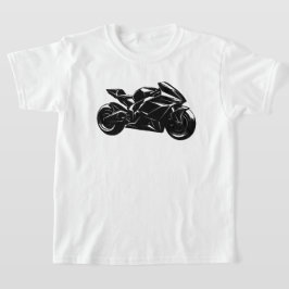 Futuristische motorfiets zwart-wit vector t-shirt