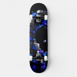 Futuristische Mozaïek Boog Skateboard - 3D Blauwe