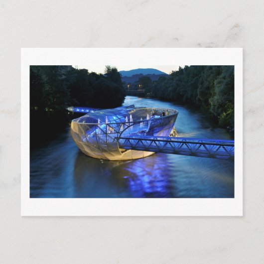 Futuristische Murinsel (Mur Island), Graz, Oostenr Briefkaart (Voorkant)