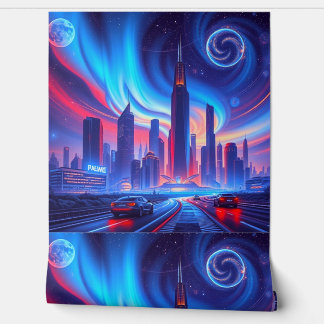 Futuristische muurkunst en decoratie behang