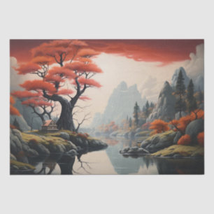 Futuristische Natuur Surreal Art Decoupage print Tissuepapier