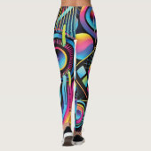 Futuristische Neon Abstracte Dames Leggings (Achterkant)