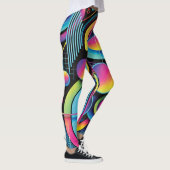 Futuristische Neon Abstracte Vrouwen Leggings (Rechts)