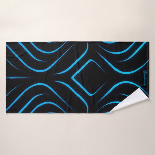 Futuristische Neon Blauw & Zwart Badhanddoek – Bol Bad Handdoek