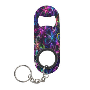 Futuristische Neon Bloemen Weergave Mini Flessenopener
