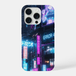 Futuristische Neon Cyberpunk Glitch Anime Hoes iPhone 15 Pro Case