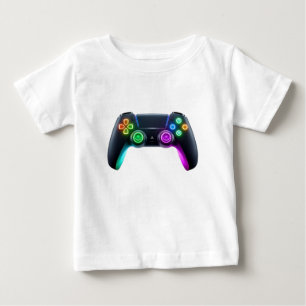 Futuristische Neon Gaming Controller Logo T-shirt